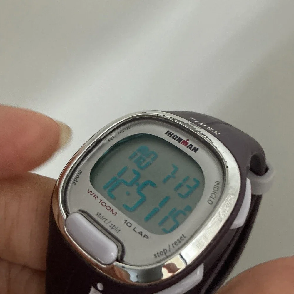 Timex Ironman 10 Lap Womens Watch 34mm Digital Gray Purple Indiglo WR 100M
